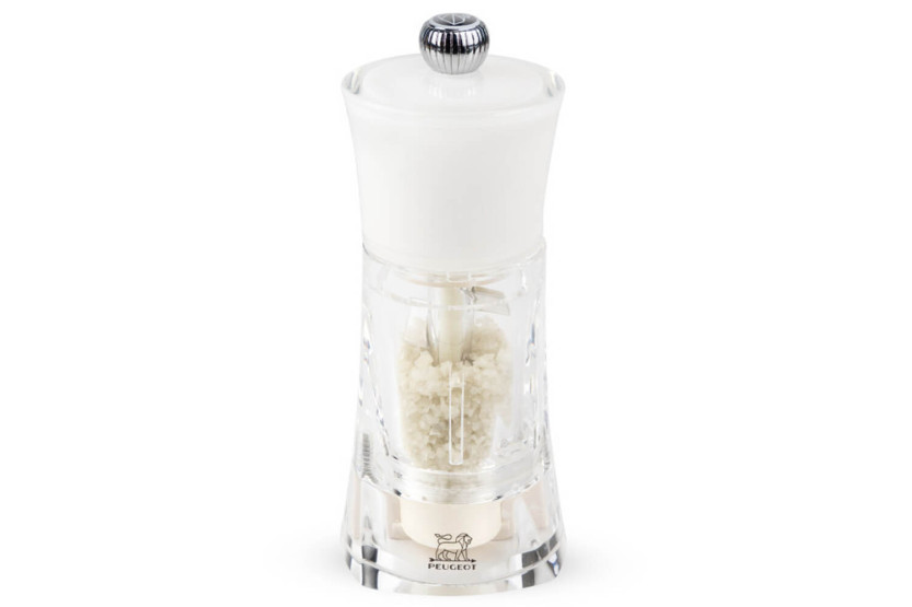 Peugeot Molène manuelle feuchte Salzmühle aus weißem Acryl 14cm