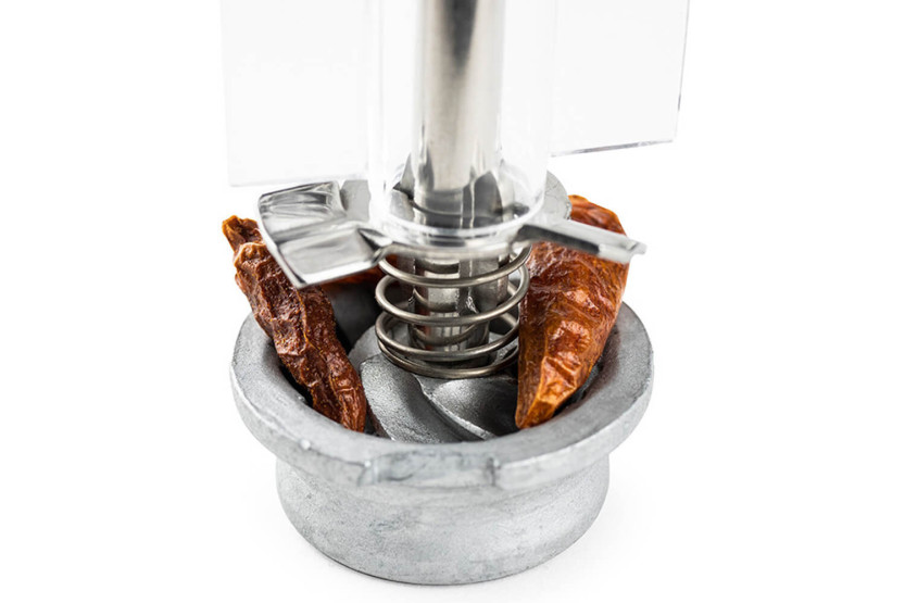 Macinapepe manuale Peugeot Ouessant in acciaio inox e acrilico 14 cm