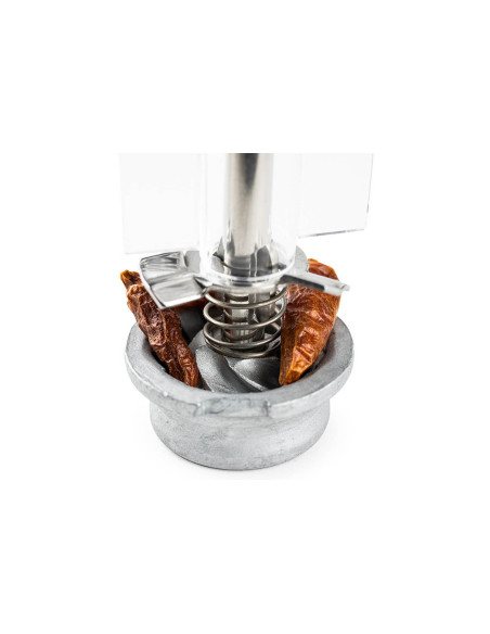 Peugeot Ouessant stainless steel and acrylic manual pepper mill 14cm
