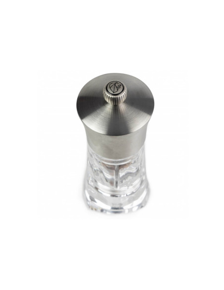 Peugeot Ouessant stainless steel and acrylic manual pepper mill 14cm