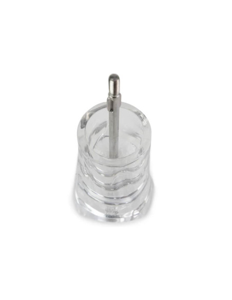 Peugeot Ouessant manual dry salt mill in stainless steel and acrylic 14cm