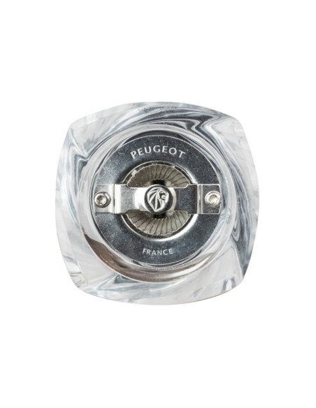 Peugeot Ouessant manual dry salt mill in stainless steel and acrylic 14cm
