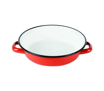 Huevera Beka de acero esmaltado rojo envejecido