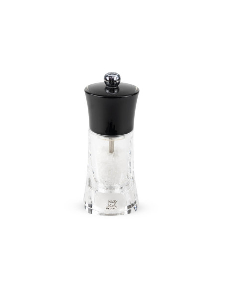 Peugeot Molène manuell tørr saltkvern i svart og gjennomsiktig akryl 14 cm
