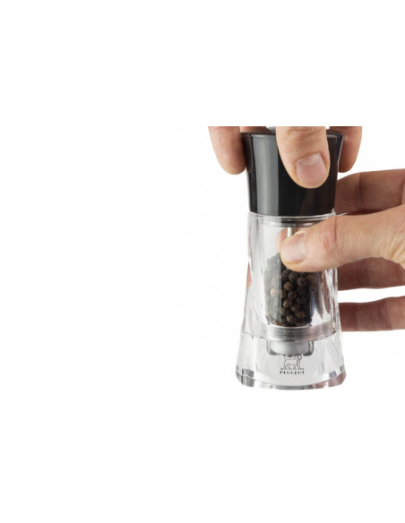 Peugeot Molène black and transparent acrylic manual pepper mill 14cm