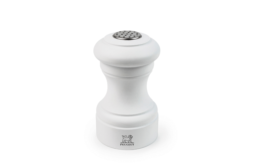 Peugeot Bistro zoutvaatje in mat wit beukenhout 9cm