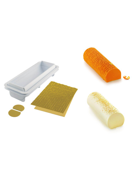 Silikomart Maya Log 3D Mold Kit 25x8x6.7cm + tilbehør