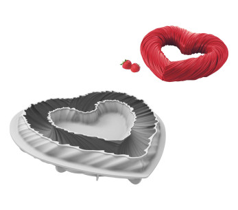 Silikomart Heartbeat corazón retorcido 3D molde de silicona