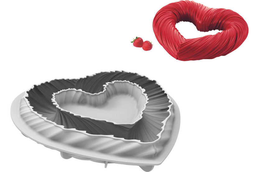 Silikomart Heartbeat gedraaid hart 3D silicone mal