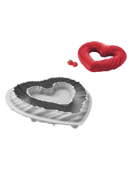 Silikomart Heartbeat twisted heart 3D silicone mold