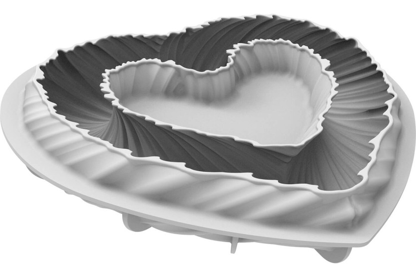Silikomart Heartbeat corazón retorcido 3D molde de silicona