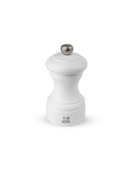 Molinillo de sal en seco manual Peugeot Bistro en madera de haya blanca mate 10cm