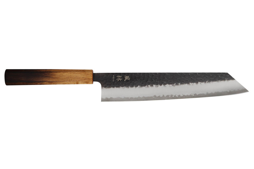 Yuzo Negro AS roble quemado 24cm Cuchillo kiritsuke japonés artesanal Cuchillo kiritsuke
