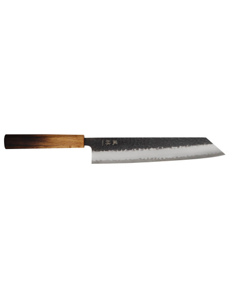 24cm handmade Japanese Kiritsuke knife Yuzo Black AS burnt oak