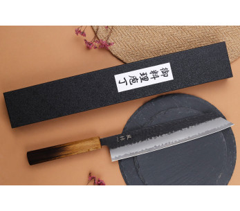 24cm käsintehty japanilainen Kiritsuke veitsi Yuzo Black AS poltettu tammi 2