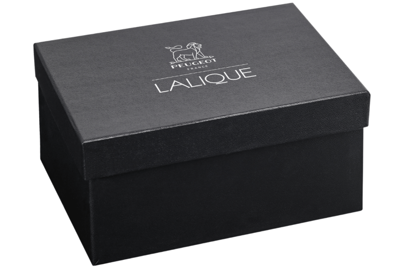 Peugeot Lalique Salzmühle aus Kristall 9cm