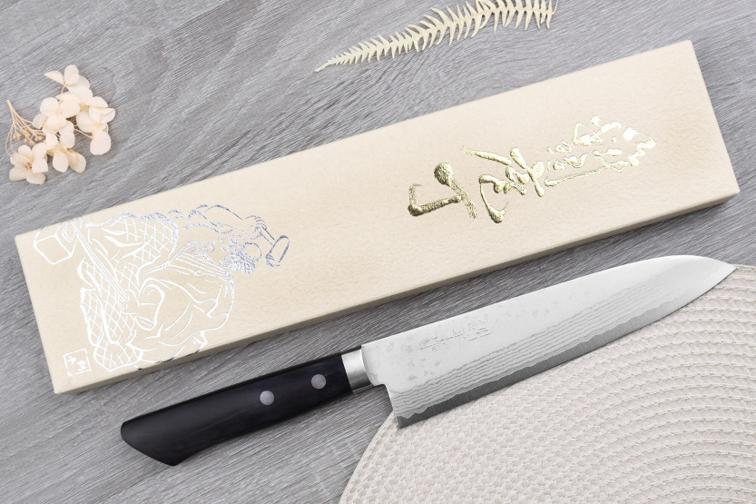 Masutani VG10 Damasco 18cm cuchillo de cocinero tradicional japonés
