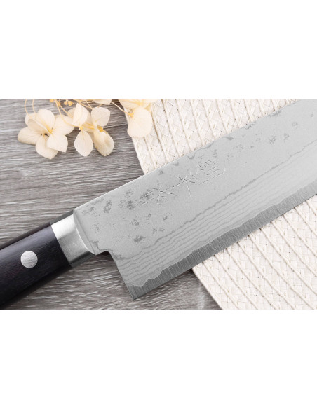 Coltello da chef tradizionale giapponese Masutani VG10 Damasco 18 cm