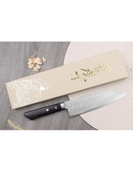 santoku mes 16,5cm Japonais artisanaal Masutani VG10 Damas