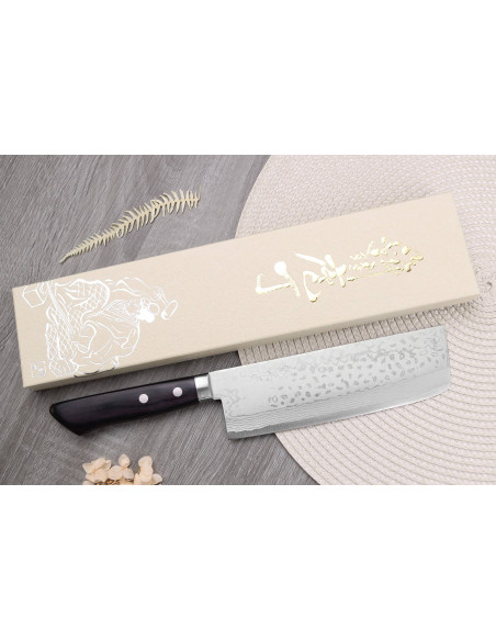 nakiri kniv 16,5cm japonais artisanal Masutani VG10 Damas