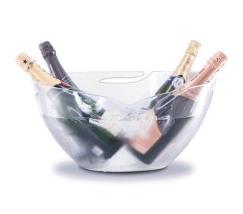 Pulltex cubo grande transparente para champán con asas