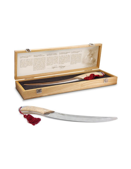 Pulltex champagnesverd med etui i tre