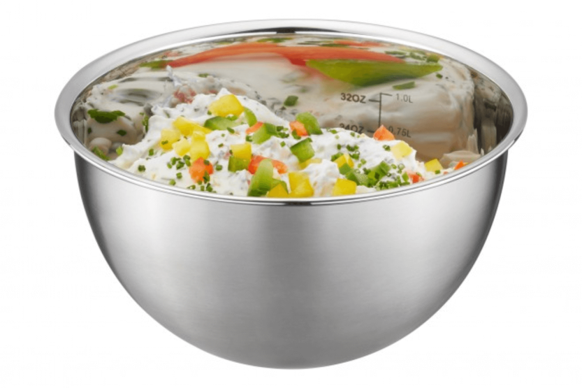 Set of 3 Gefu Mondi stainless steel salad bowls with lids