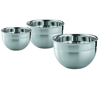 Rosle 3 kpl korkeita salaattikulhoja ruostumattomasta teräksestä - 16, 20 ja 24cm.