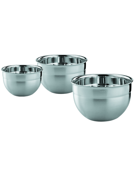 Set van 3 hoge roestvrijstalen Rosle slakommen - 16, 20 en 24 cm