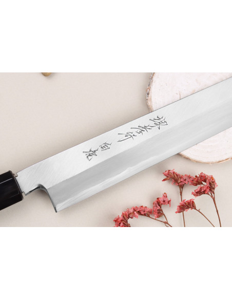 Sakai Takayuki Byakko 30 cm håndlaget japansk Yanagiba-kniv kiritsuke kniv ibenholt håndtak + slire