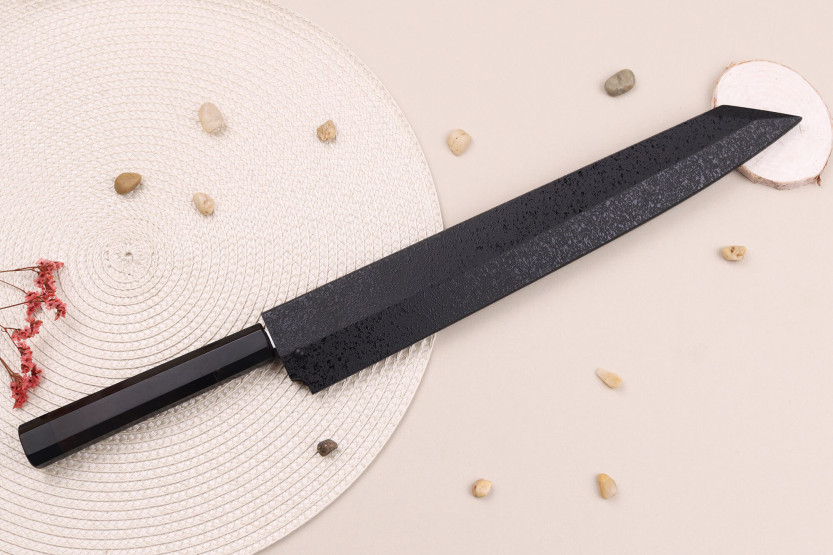 Sakai Takayuki Byakko 30cm håndlavet japansk Yanagiba kniv kiritsuke kniv ibenholt håndtag + skede
