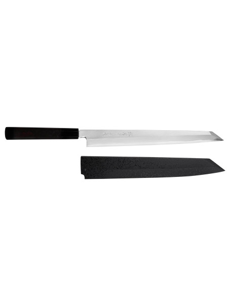 Sakai Takayuki Byakko 30cm faca japonesa Faca yanagiba kiritsuke artesanal cabo em ébano + bainha