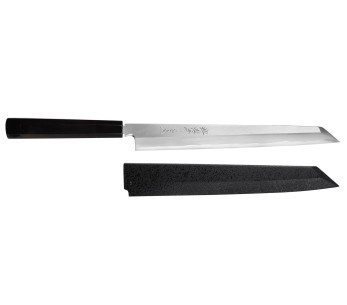 Sakai Takayuki Byakko 27 cm coltello giapponese Coltello yanagiba kiritsuke fatto a mano manico in ebano + fodero