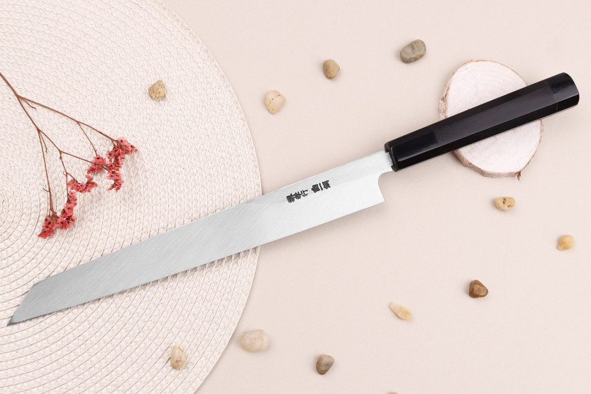 Sakai Takayuki Byakko 27cm handgjord japansk Yanagibakniv kiritsukekniv med ebenholtshandtag + slida