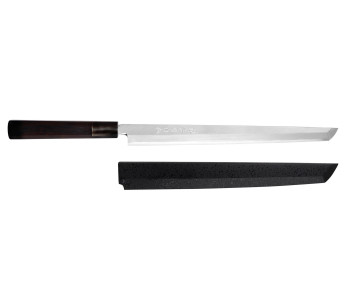 Sakai Takayuki Byakko sakimaru takohiki faca artesanal japonesa 30cm cabo em ébano + bainha