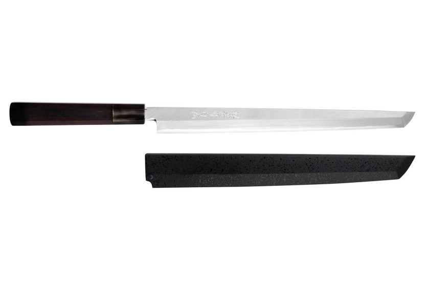 Sakai Takayuki Byakko sakimaru takohiki japanilainen käsityöveitsi 30cm eebenpuu kahva + tuppi