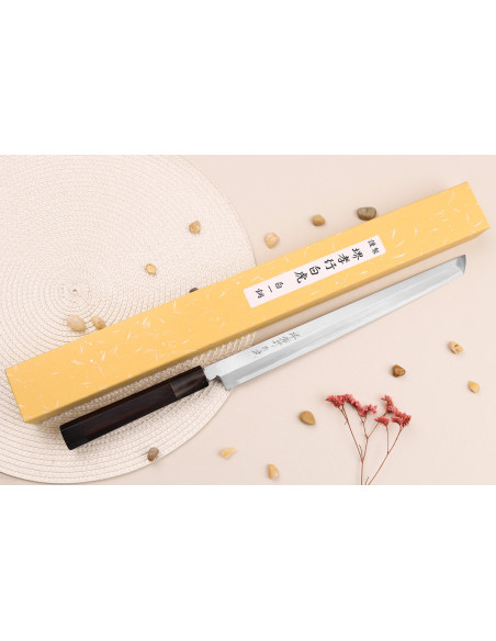 Sakai Takayuki Byakko sakimaru takohiki japansk håndlaget kniv 30 cm ibenholtskaft + slire