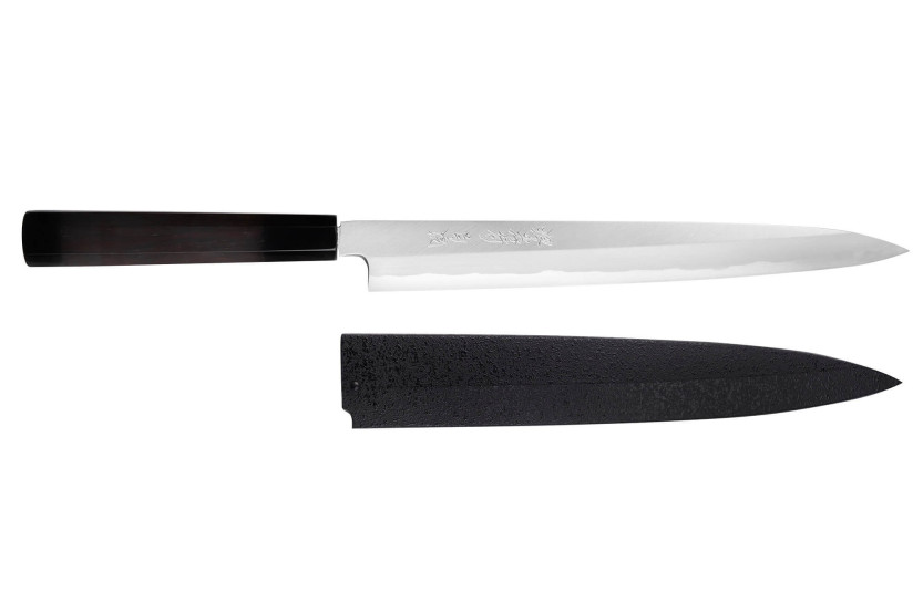 Sakai Takayuki Byakko 27cm handmade Japanese Yanagiba knife ebony handle + sheath