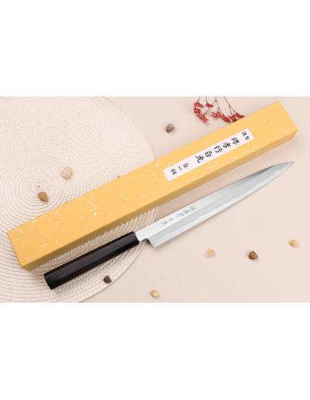 Sakai Takayuki Byakko 27cm käsintehty japanilainen Yanagiba veitsi eebenpuu kahva + tuppi