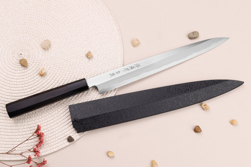 Sakai Takayuki Byakko 27cm handmade Japanese Yanagiba knife ebony handle + sheath