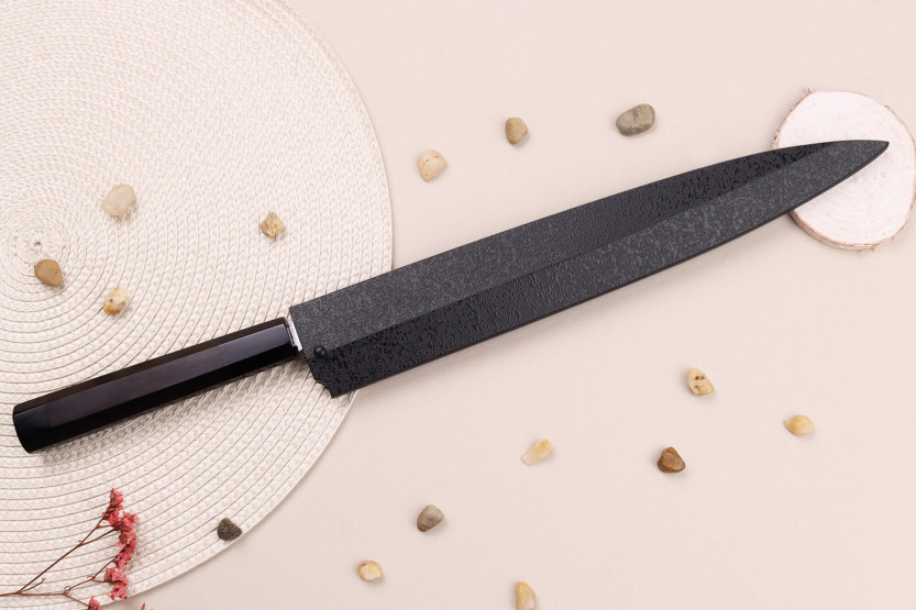 Sakai Takayuki Byakko 27cm handmade Japanese Yanagiba knife ebony handle + sheath