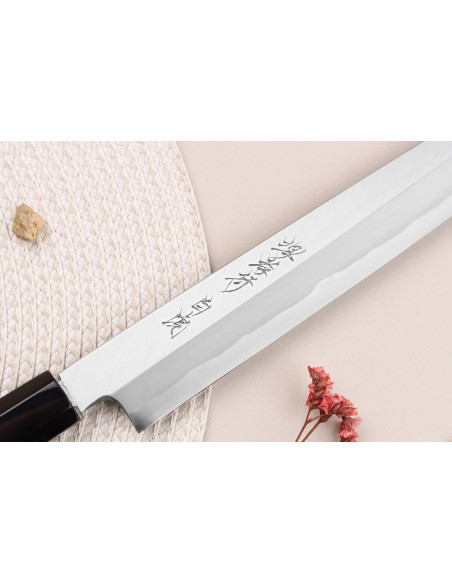 Sakai Takayuki Byakko 27cm käsintehty japanilainen Yanagiba veitsi eebenpuu kahva + tuppi