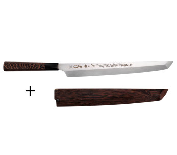 Couteau sakimaru yanagiba 30cm japonais artisanal Sakai Takayuki Honyaki Shoryu VG10