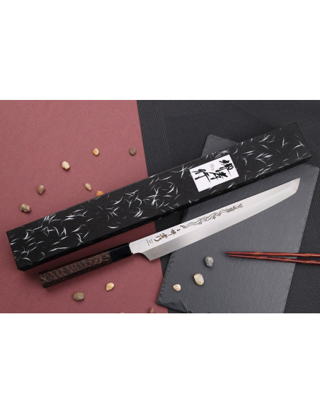 Couteau sakimaru yanagiba 30cm japonais artisanal Sakai Takayuki Honyaki Shoryu VG10