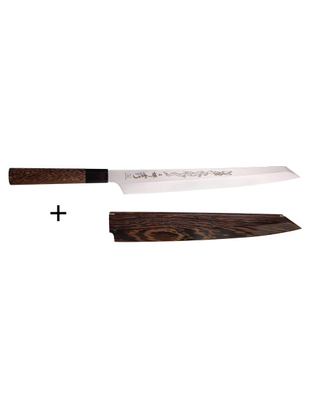 Faca yanagiba kiritsuke 30cm japonês artesanal Sakai Takayuki Honyaki Shoryu VG10