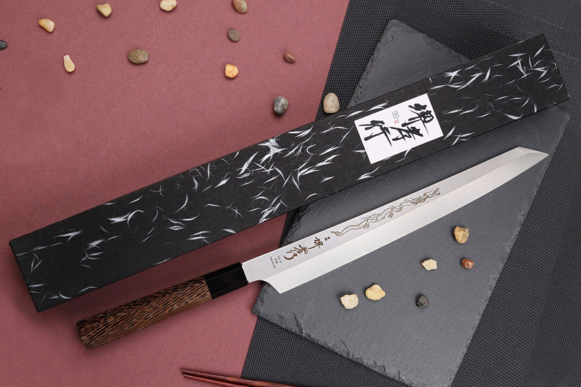 Yanagiba knife kiritsuke 30cm japonais artisanal Sakai Takayuki Honyaki Shoryu VG10
