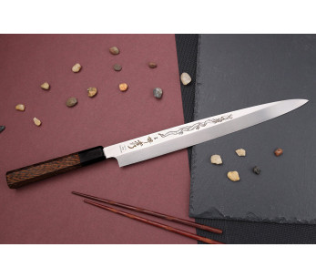 Faca yanagiba 30cm japonês artesanal Sakai Takayuki Honyaki Shoryu VG10 2