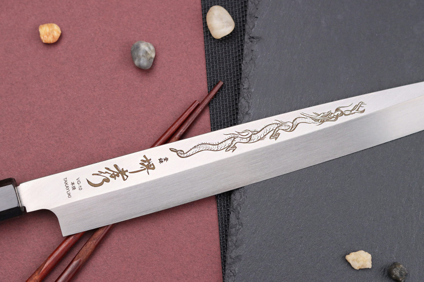 Yanagiba kniv 30cm japonais artisanal Sakai Takayuki Honyaki Shoryu VG10