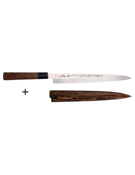 Coltello yanagiba 30cm japonais artisanal Sakai Takayuki Honyaki Shoryu VG10