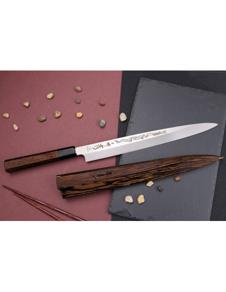 Yanagiba messer 30cm japonais artisanal Sakai Takayuki Honyaki Shoryu VG10